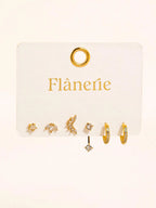 Novaé 18K Gold Non-Tarnish CZ Mix Earring Set