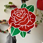 Red Rose Acrylic Wall Mirror