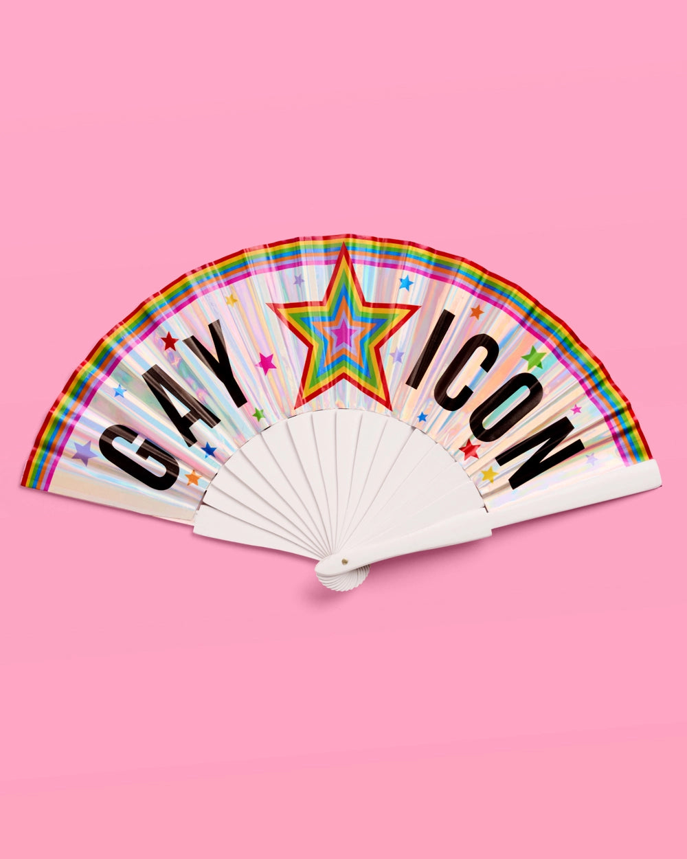 Gay Icon Iridescent Pride Fan