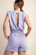 OPEN BACK SHORT SLEEVE ROMPER