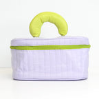 Puffy Quilted Cosmetic Bag with Handle, Puff Makeup Bag