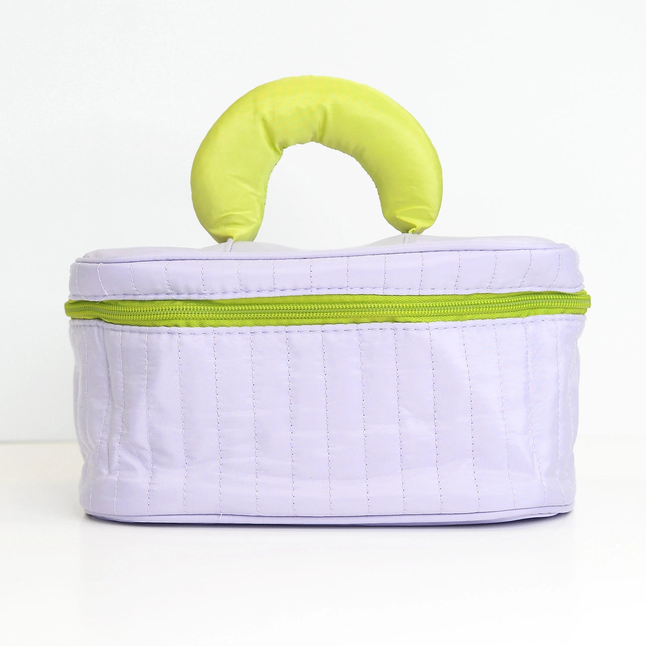 Puffy Quilted Cosmetic Bag with Handle, Puff Makeup Bag