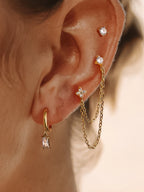 Roussa 18K Gold Non-Tarnish Chain Earring Set