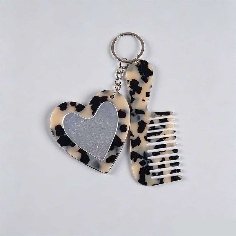 Vintage Glitter Heart Shaped Keychain