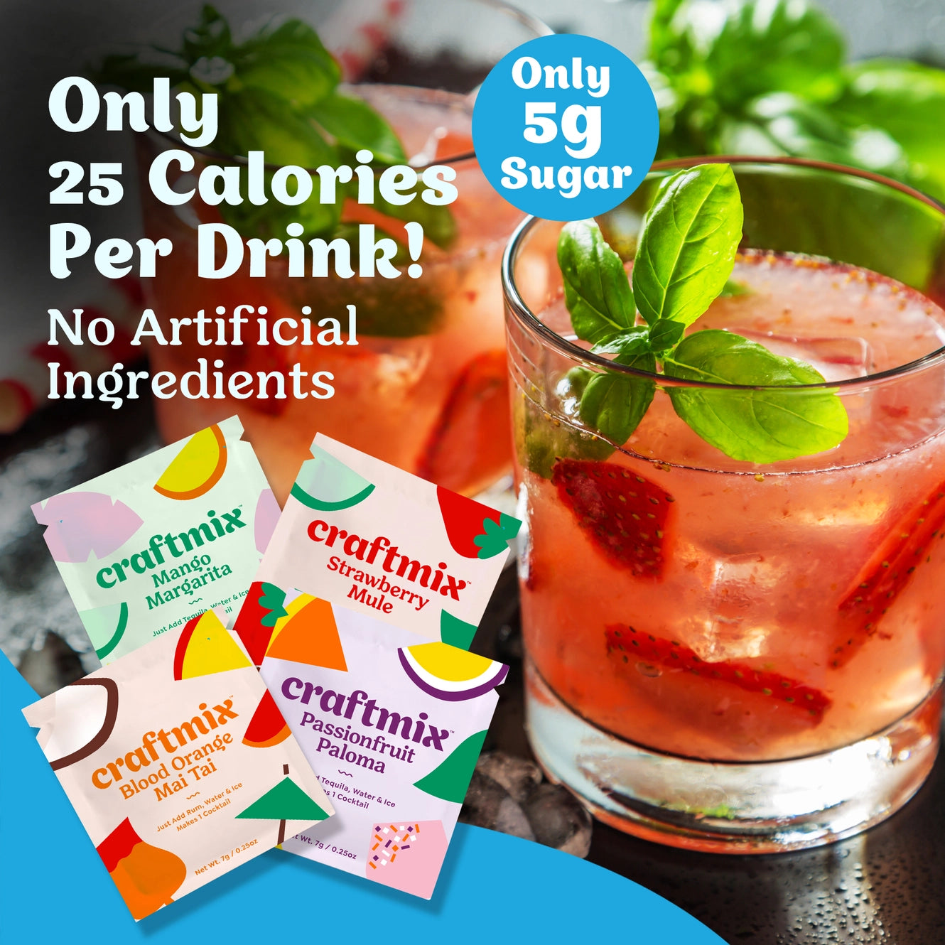 Craftmix Variety Pack Cocktail Mixers - 6 Servings Multipack