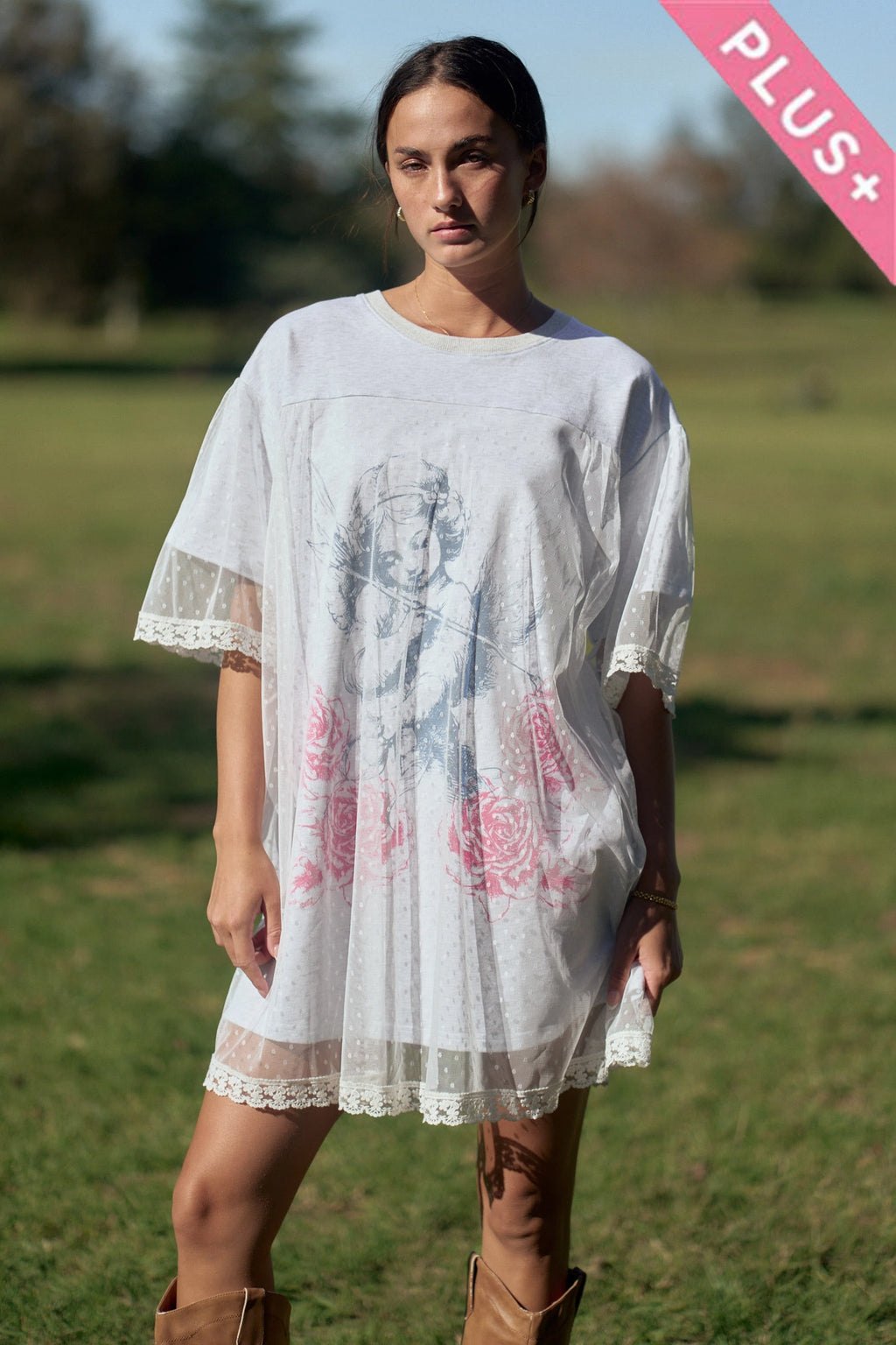 CHERUB ANGEL T-SHIRT DRESS | CURVE COLLECTION