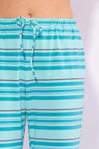 BLUE COTTON STRIPED TUBE TOP AND WIDE LEG PANTS SET | sizes S-L