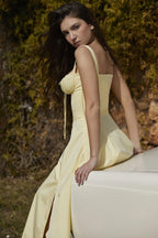 Butter Yellow French Midi Dress