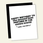 2nd Best Partner Funny Birthday Greeting Card - Poppy & Vine