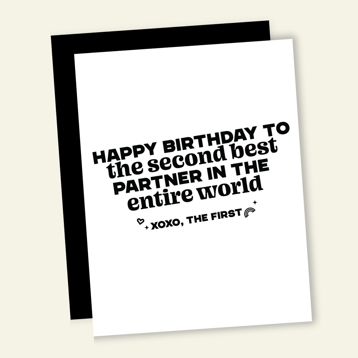 2nd Best Partner Funny Birthday Greeting Card - Poppy & Vine