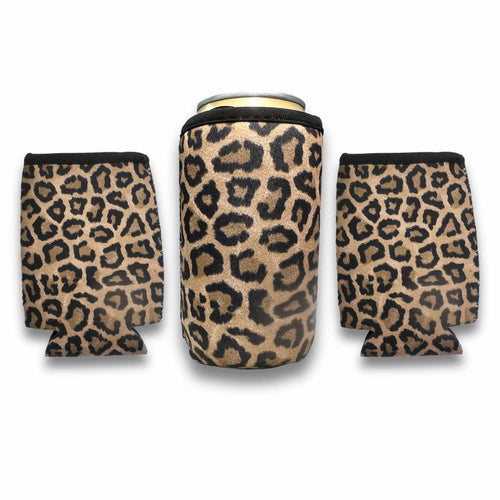 3-Pack 12oz Regular Can Sleeve Leopard Drink Handlers