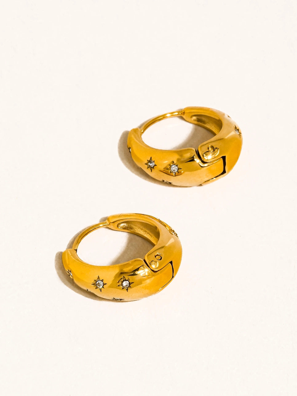 Solira 18K Gold Non-Tarnish Star Hoop Earring