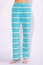BLUE COTTON STRIPED TUBE TOP AND WIDE LEG PANTS SET | sizes S-L