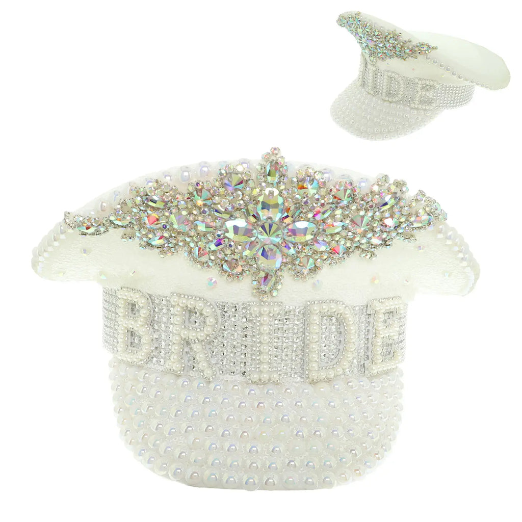 Bride Jeweled Captain Hat