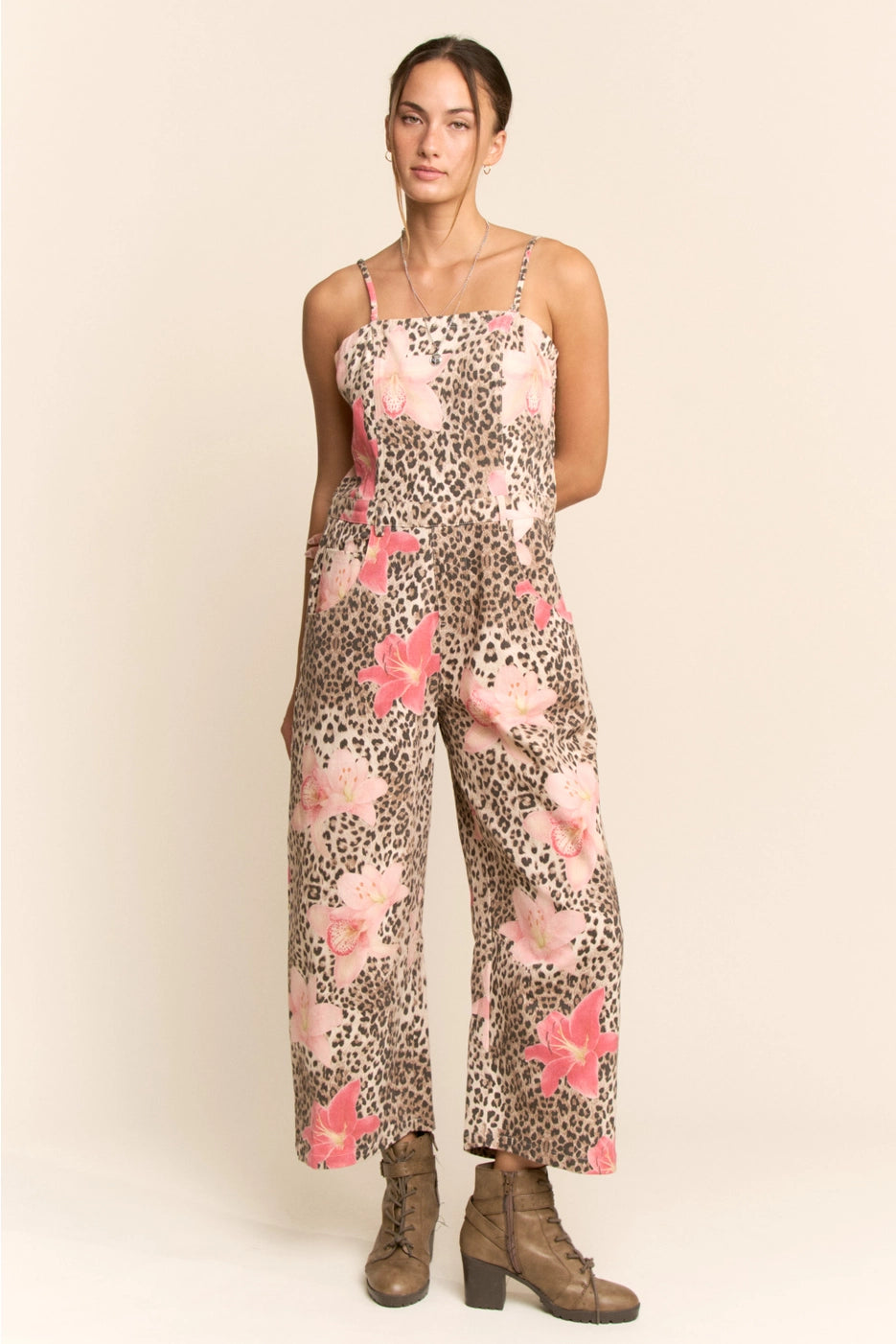 Leopard Lily Convertible Utility Jumpsuit