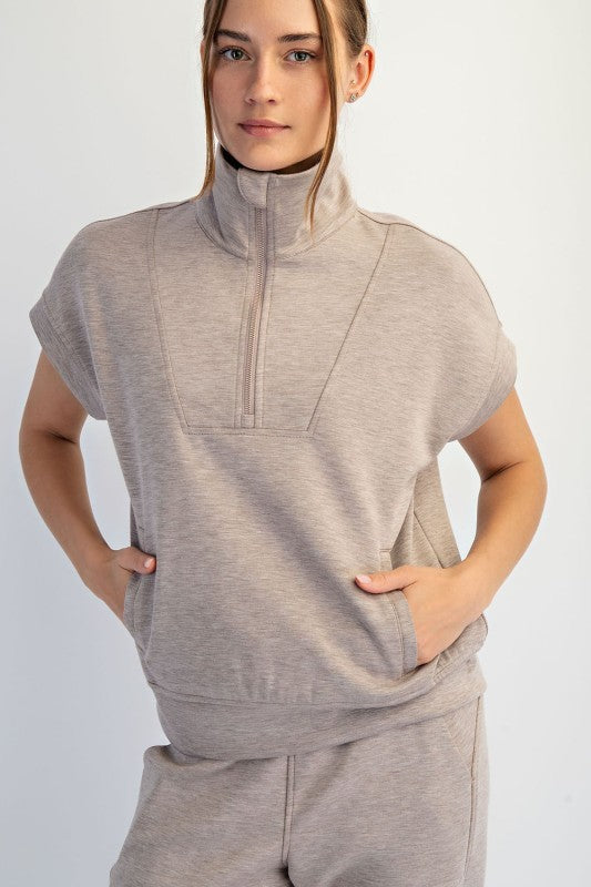 Everyday Ease Modal Scuba Quarter-Zip Top