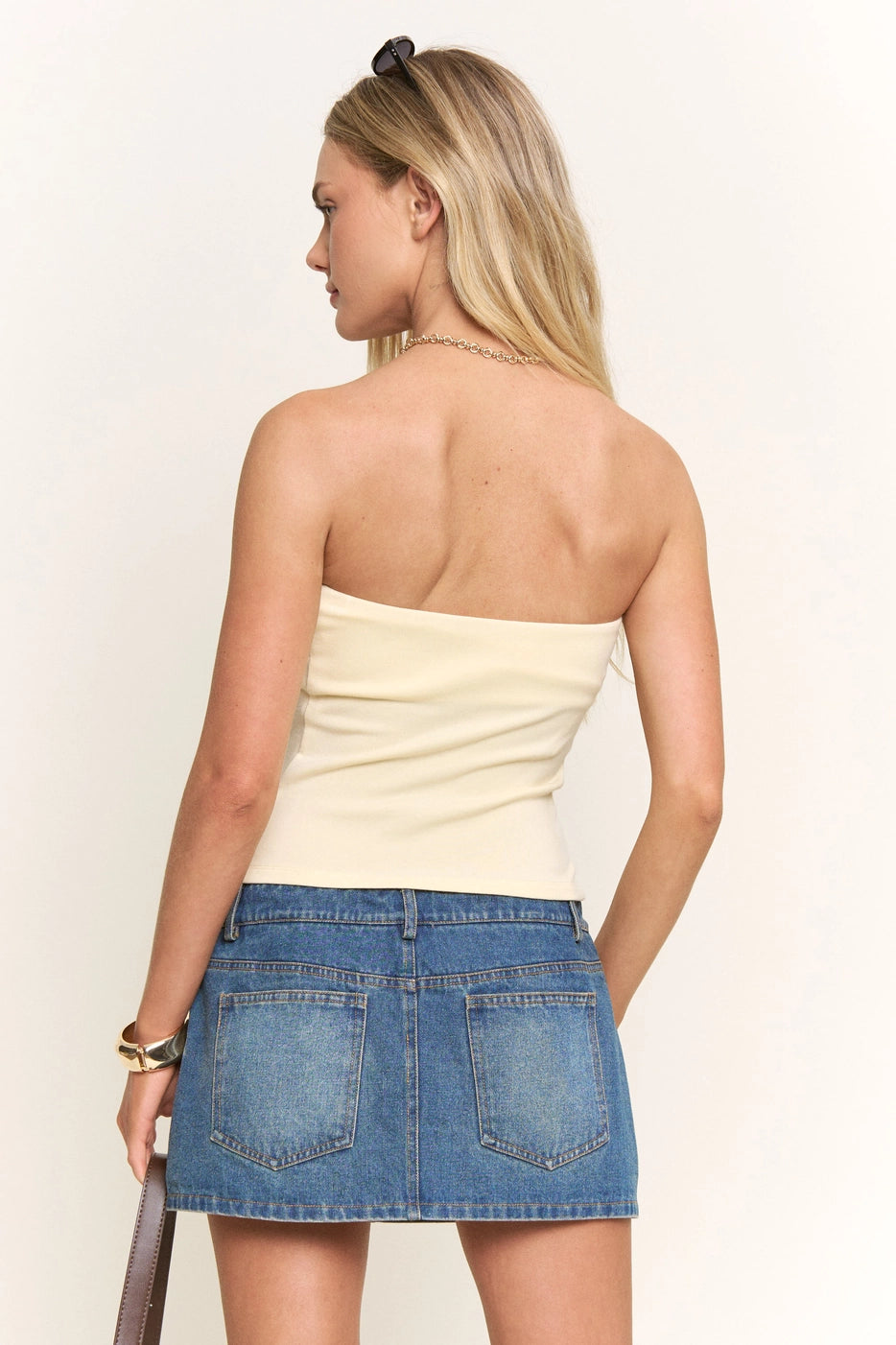 Floral Sequin Embroidered Tube Top