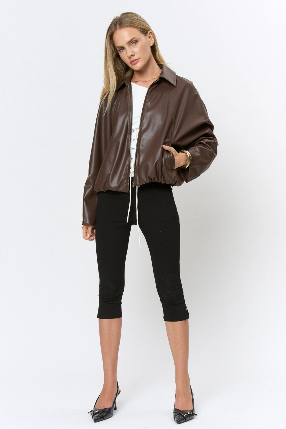 After Hours Faux Leather Bubble Jacket | VIP Pre-Order