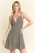 CHECKERED SLEEVELESS DRESS
