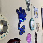 Blue Sticky Hand Y2K Acrylic Wall Mirror