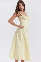 Butter Yellow French Midi Dress