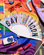Gay Icon Iridescent Pride Fan