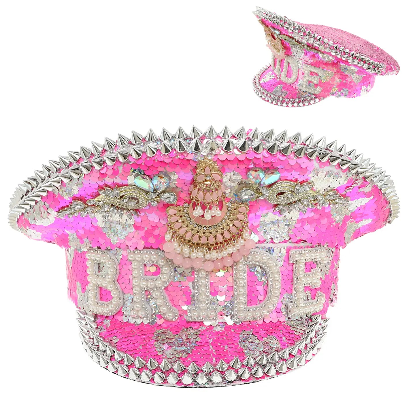 Bride Jeweled Captain Hat