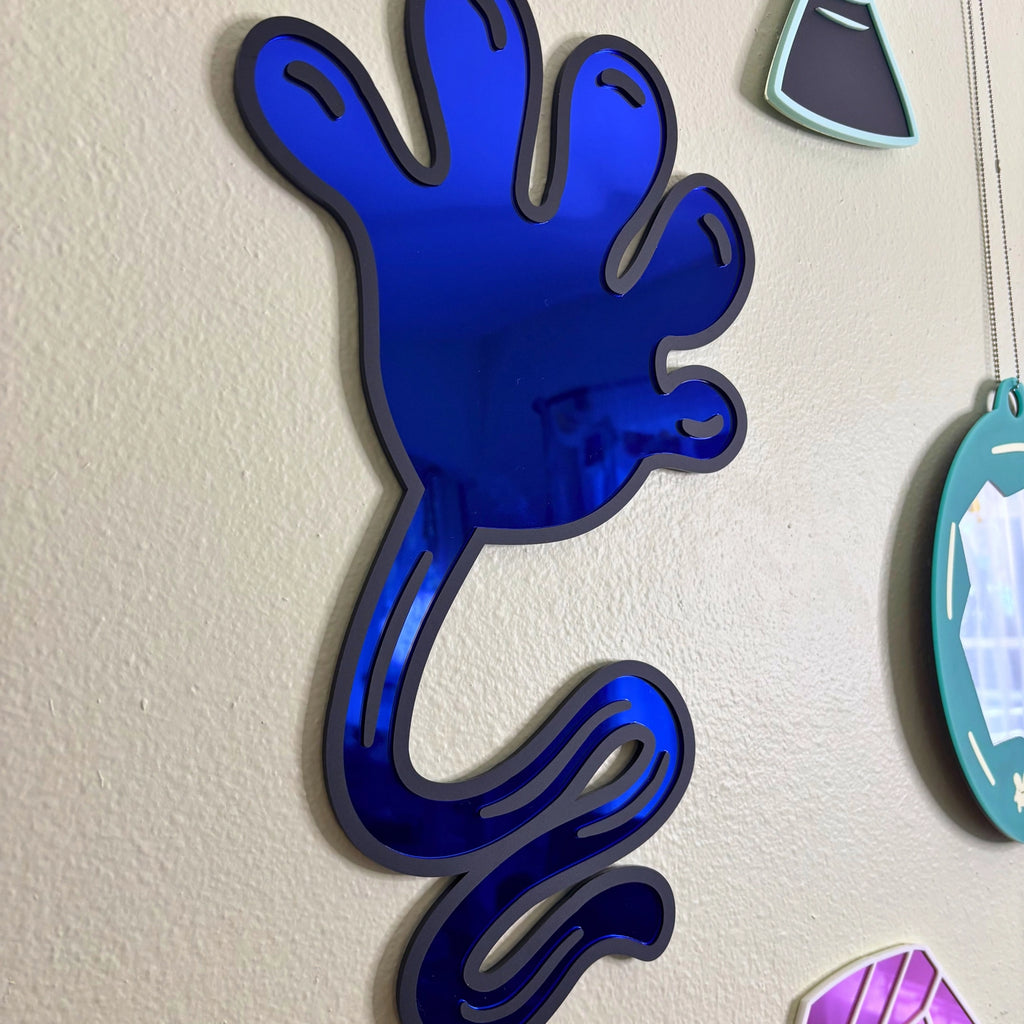 Blue Sticky Hand Y2K Acrylic Wall Mirror