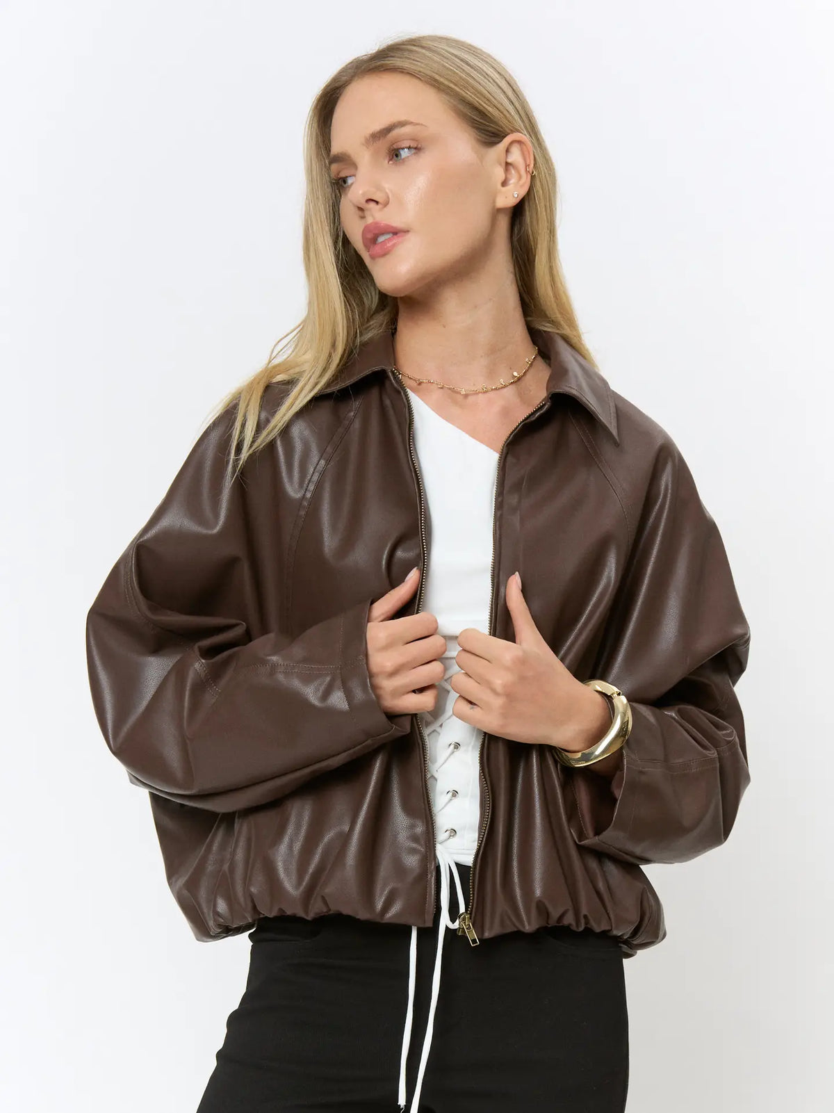 After Hours Faux Leather Bubble Jacket | VIP Pre-Order
