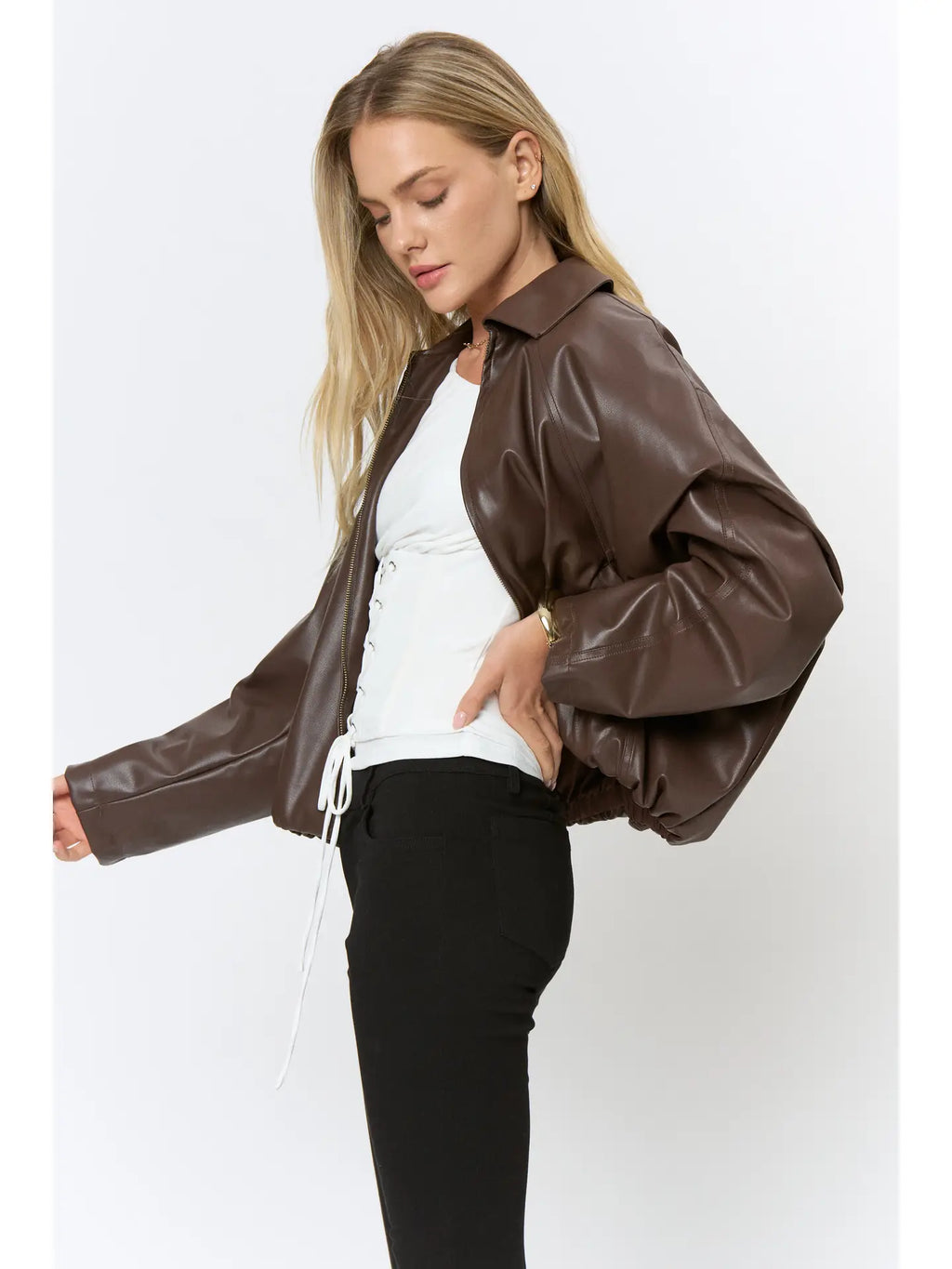 After Hours Faux Leather Bubble Jacket | VIP Pre-Order