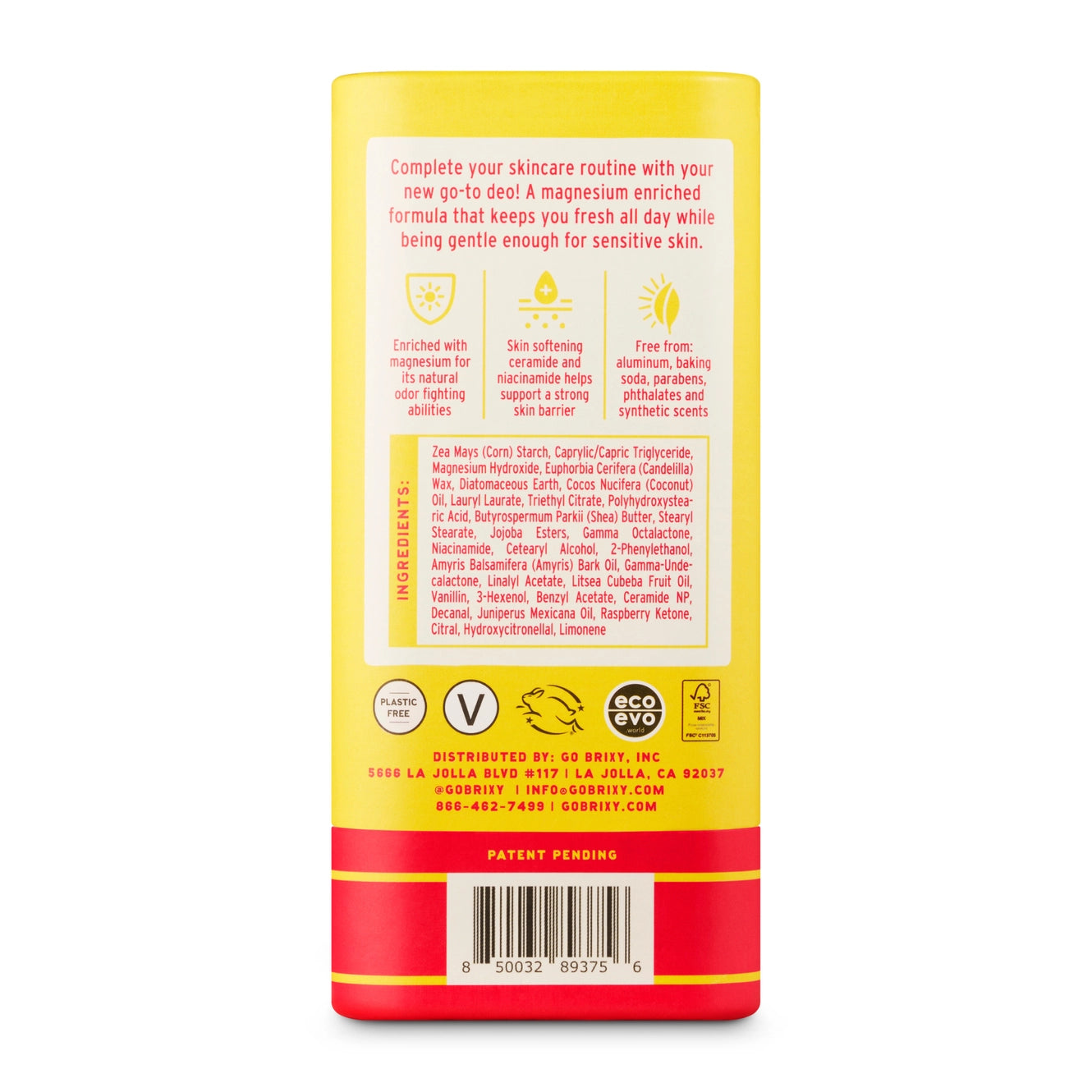 Magnesium Enriched Deodorant | Aluminum & Plastic Free