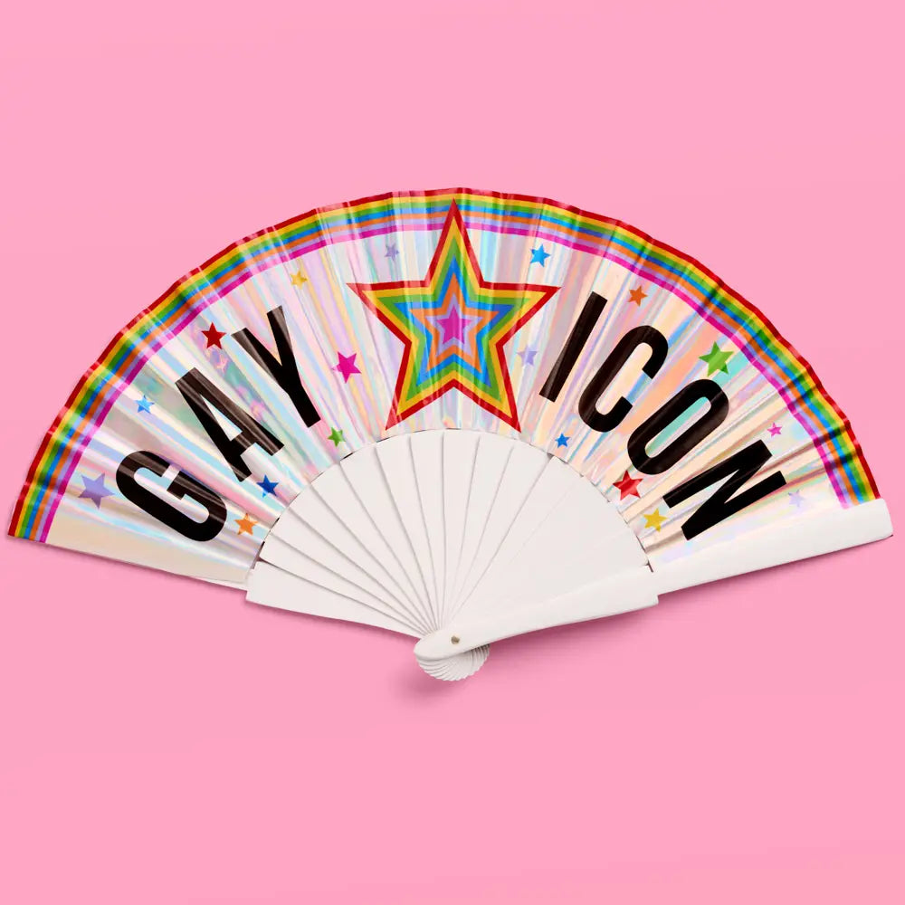 Gay Icon Iridescent Pride Fan