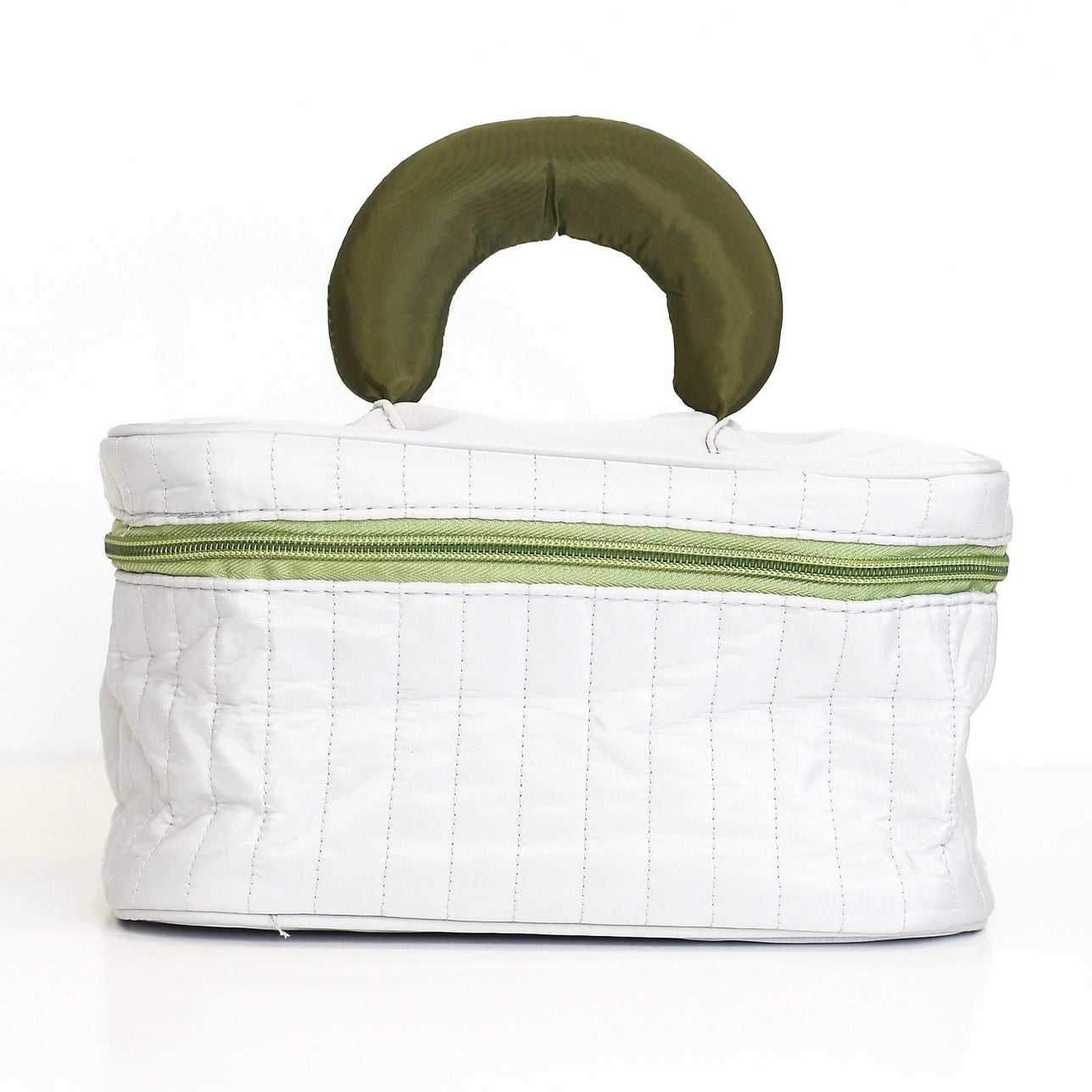 Puffy Quilted Cosmetic Bag with Handle, Puff Makeup Bag