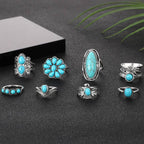 Turquoise Western Ring Set detail