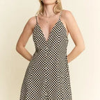 CHECKERED SLEEVELESS DRESS
