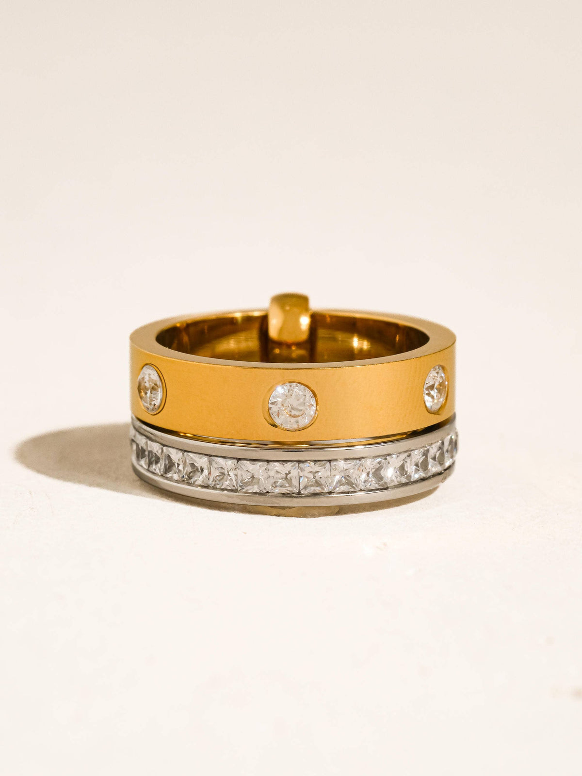 Greyson Two-Tone Crystal Band Ring