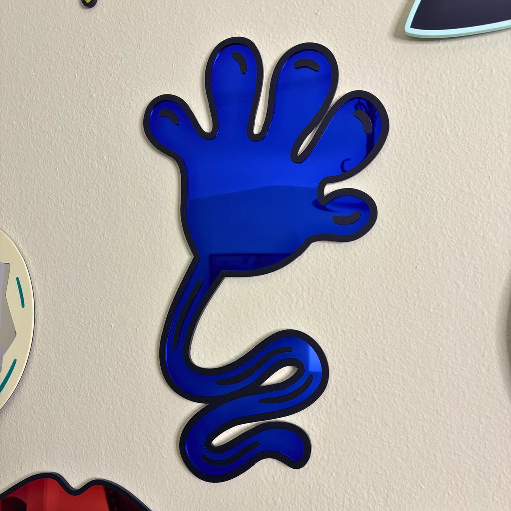 Blue Sticky Hand Y2K Acrylic Wall Mirror