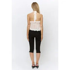 COUQUETTE TRIM CHIFFON HALTER NECK BABYDOLL TOP