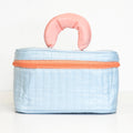 Puffy Quilted Cosmetic Bag with Handle, Puff Makeup Bag