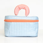 Puffy Quilted Cosmetic Bag with Handle, Puff Makeup Bag