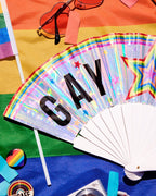 Gay Icon Iridescent Pride Fan