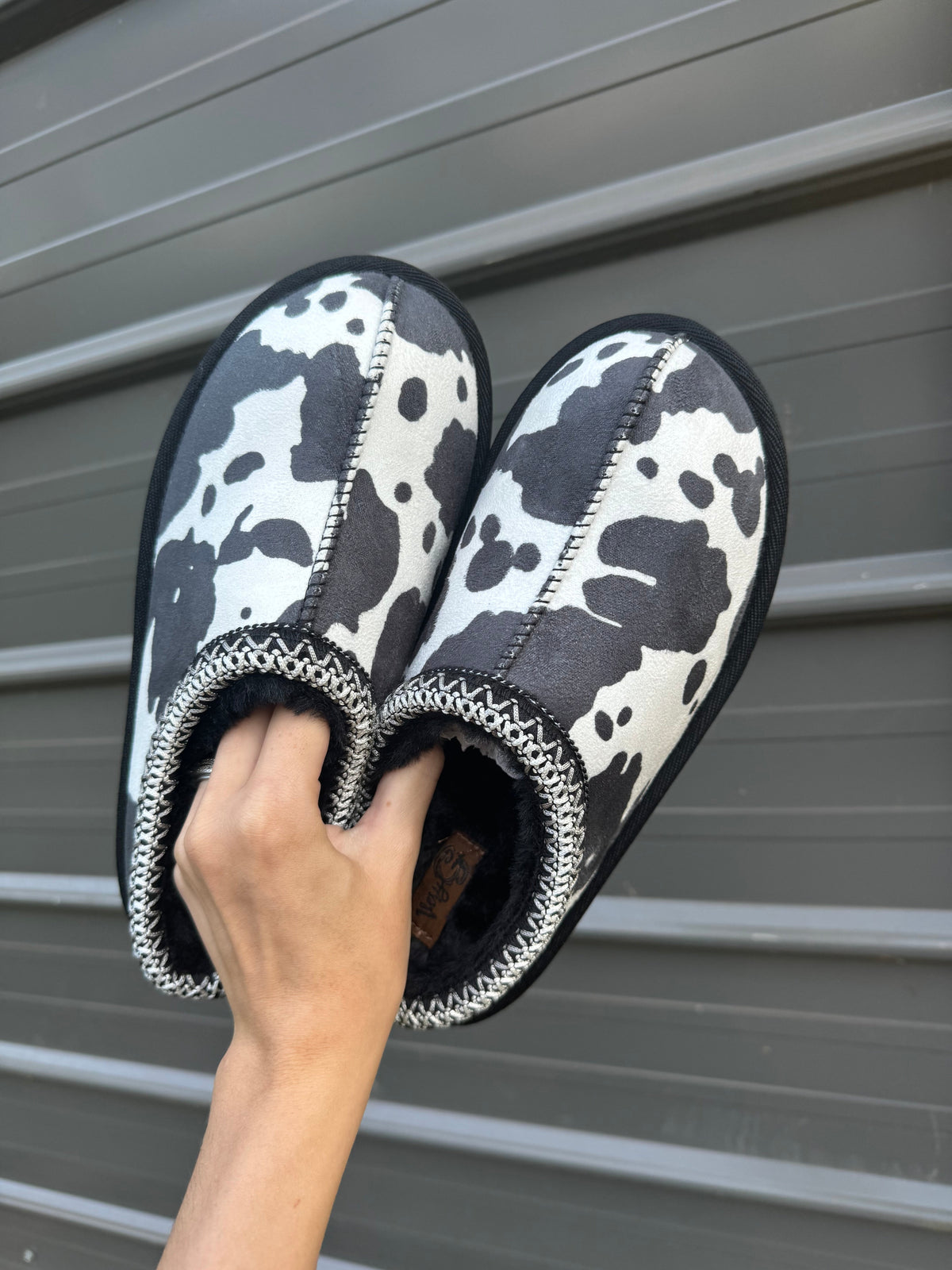 Cow Print Bruin Slippers | Cozy Women's Slip-On Slippers Gunpowder and Lace Boutique Nac
