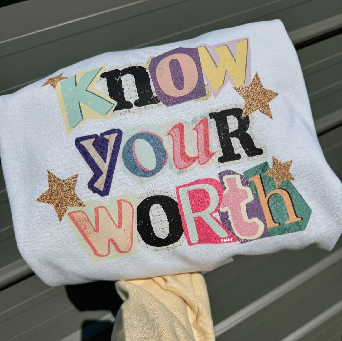 Know your worth tee or sweatshirt Gunpowder and Lace Boutique Nac