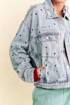 Disco Darling Jeweled Oversized Denim Jacket | Fall Preorder