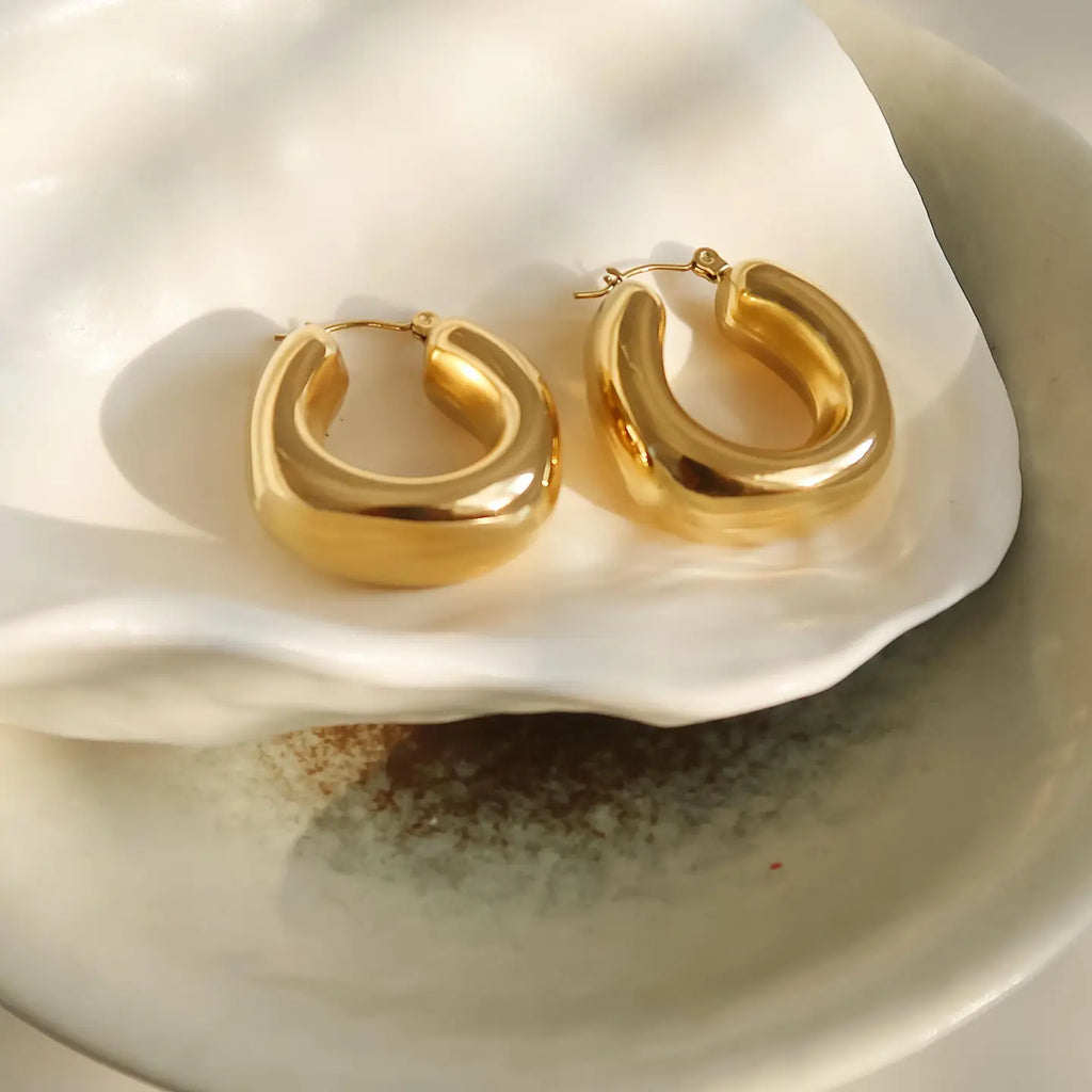 Hunter Classic U Hoop Earrings | 18K Gold Non-Tarnish