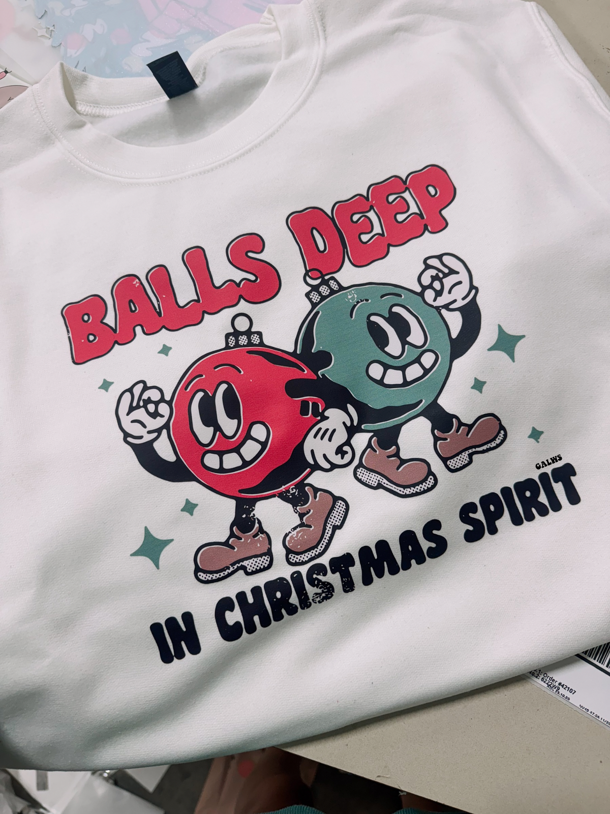 Balls deep in Christmas spirit tee or sweatshirt Gunpowder and Lace Boutique Nac