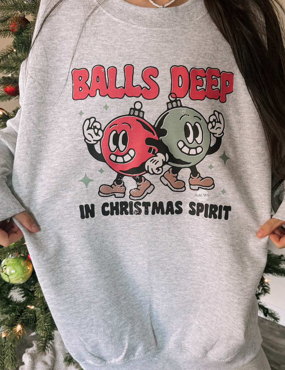 Balls deep in Christmas spirit tee or sweatshirt Gunpowder and Lace Boutique Nac
