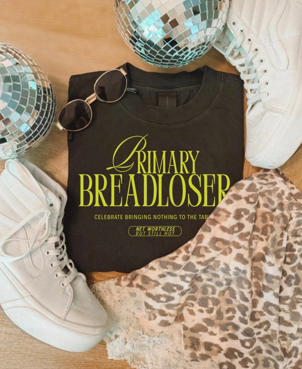 Primary Breadloser Graphic Tee | Funny Breadwinner Parody Shirt Gunpowder and Lace Boutique Nac