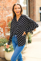 Kathryn Classic Button-Up, Polka-Dot Grace+Emma