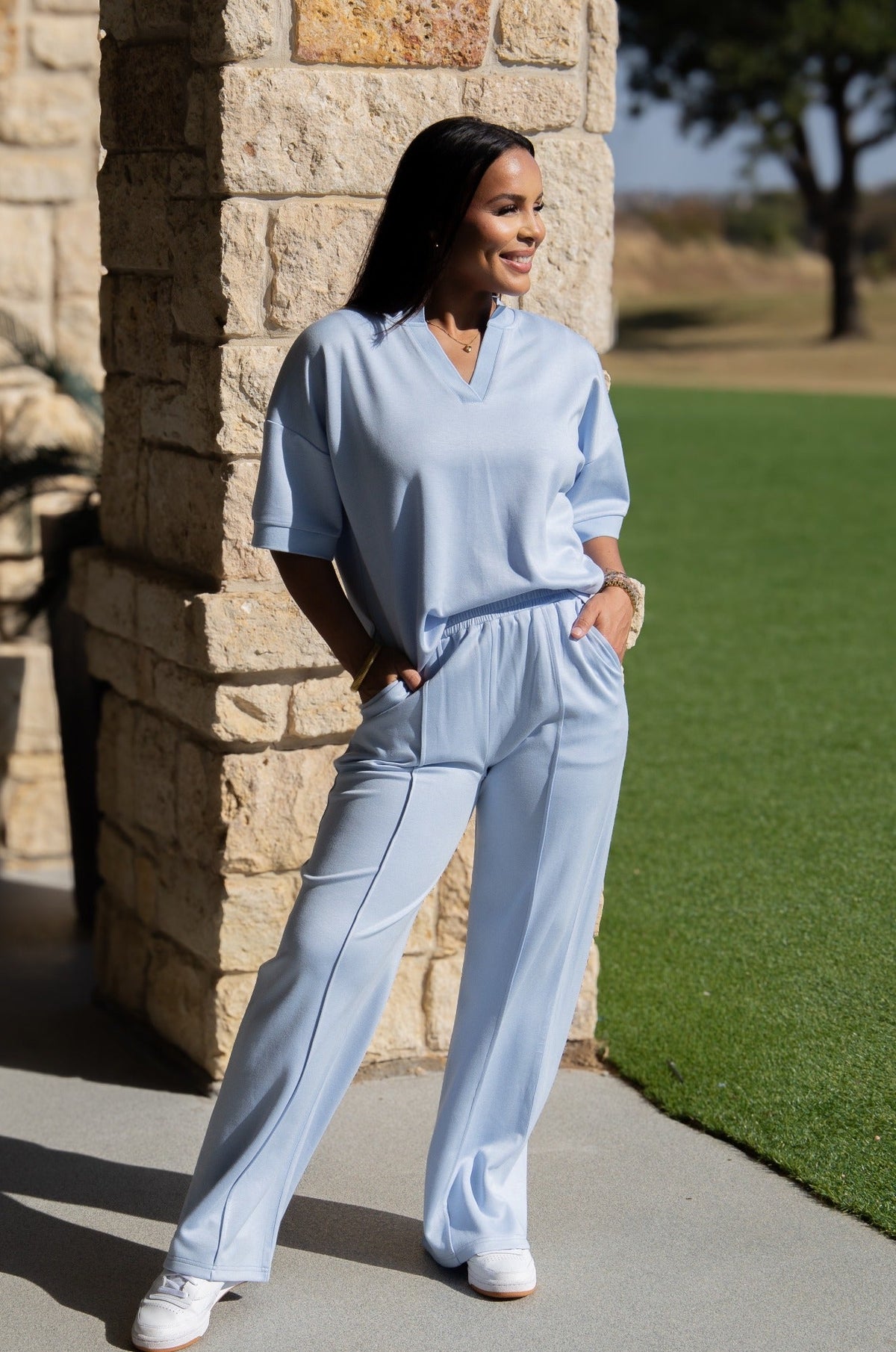 Butter Soft Pants, Blue Grace+Emma